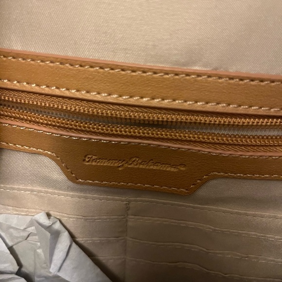 NEW NWT TOMMY BAHAMA Straw-Striped Backpack MULTI COLOR Brown Pink Zip Around - Picture 6 of 10